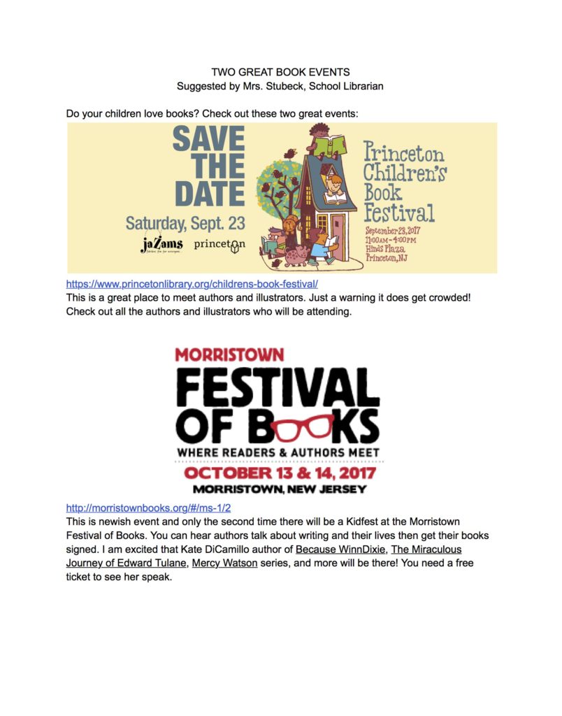 TWO GREAT BOOK EVENTS - Google Docs